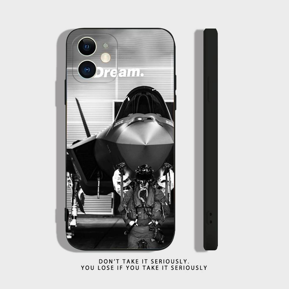 Крутой чехол для телефона с изображением истребителя F-22 для пилота на iPhone 17 16,15,14,13,12,11,Pro,XS,Max,XR,Plus,Mini, Мягкий силикон, Черный, Ударопрочный