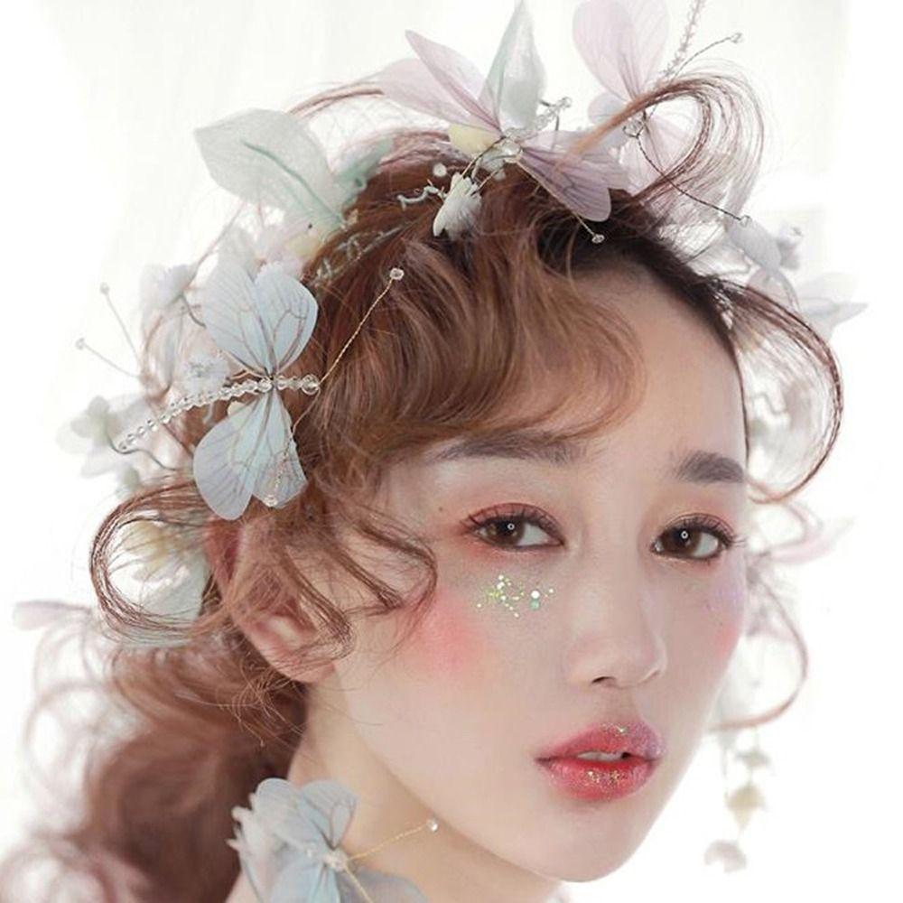 Crystal Photography Decoration Women Hair Hoop Transparent Dragonfly Headband Korean Headdress