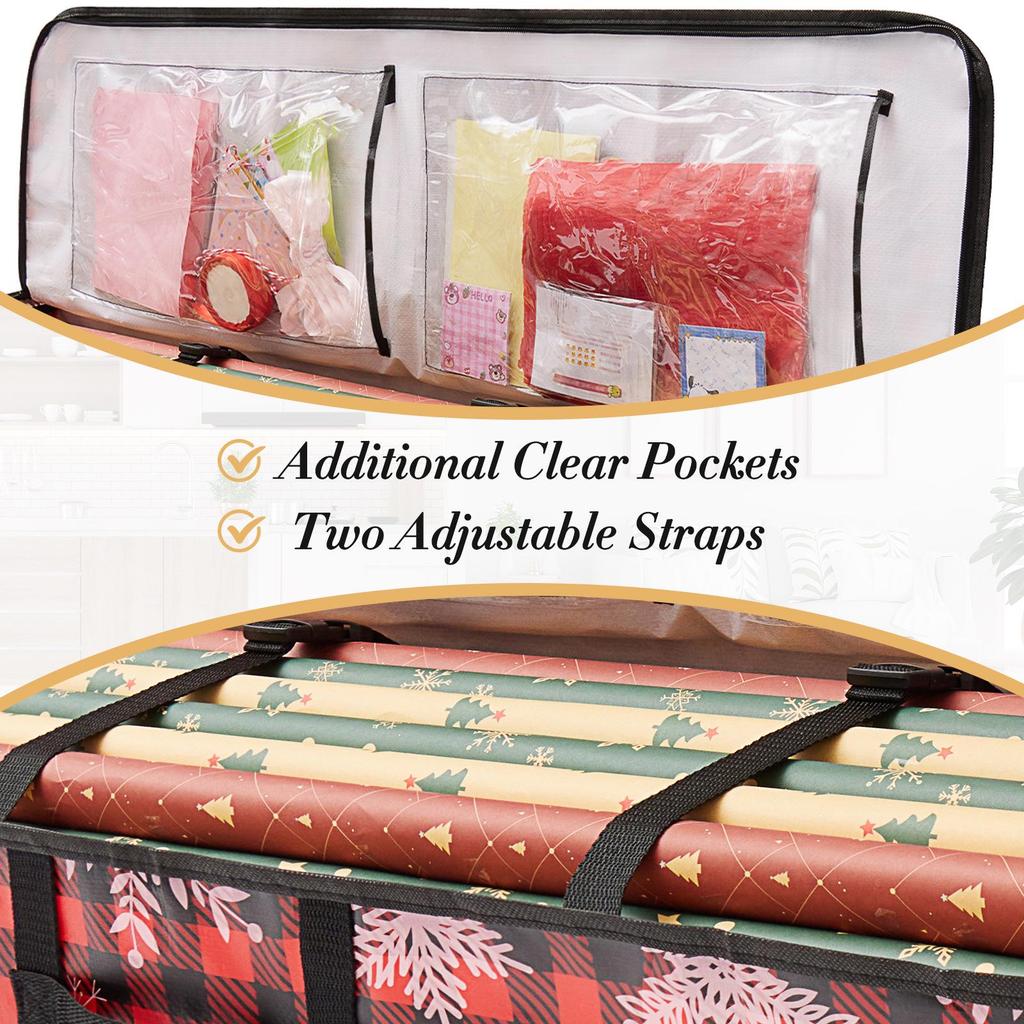 Трансграничная сумка для хранения рождественских украшений - Подкроватная сумка из ПЭ тканого картона для рулонной бумаги