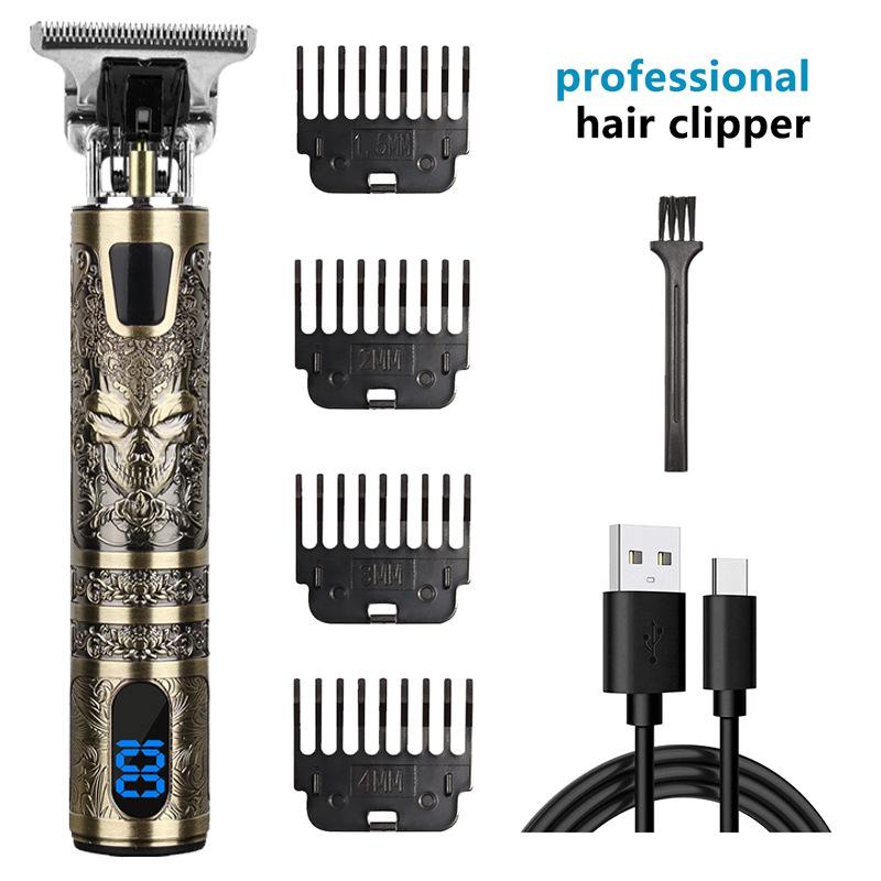 Electric Hair Clippers Shavers Bronze Digital Display Electric Hair Clippers Professional Carving Shavers Hair Cutting Clippers