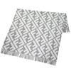 Great FENDI FF logo all-over print fringe blanket/throw gray alpaca Women Used
