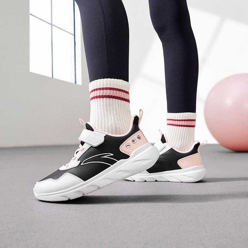 Anta Детские кроссовки Vitality Simple Versatile Lightweight Shock Absorbing Low-Go для бега Детские кроссовки Черный Белый Розовый A22435568-5