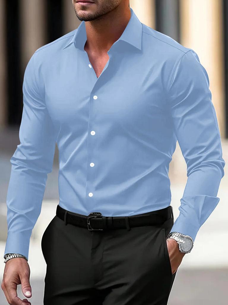 Professional Slim Fit Plus Size Workwear: Long Sleeve White & Short Sleeve Black Shirts