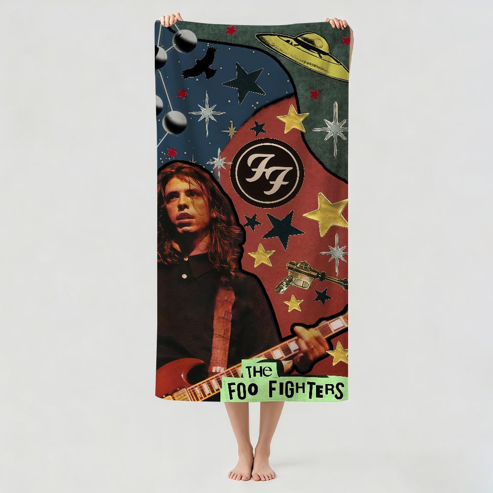 Полотенце для вытирания банное рок-группы F-Foo F-Fighters Подходит для легкого плавания, кемпинга, йоги, пляжа, активного отдыха
