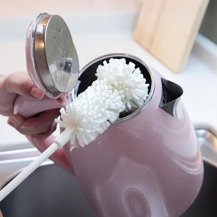 Щетка для чистки кухни, губка с длинной ручкой, щетка для чистки бутылочек, очиститель для детских бутылочек, кухонные принадлежности