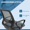Ergonomic Office Chair With Armrests And Adjustable Footrest Mesh Upholstery Gray