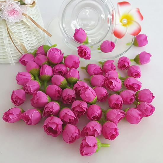 50шт 2см поддельные розы бутон искусственный цветок свадебный букет невесты DIY декор партии