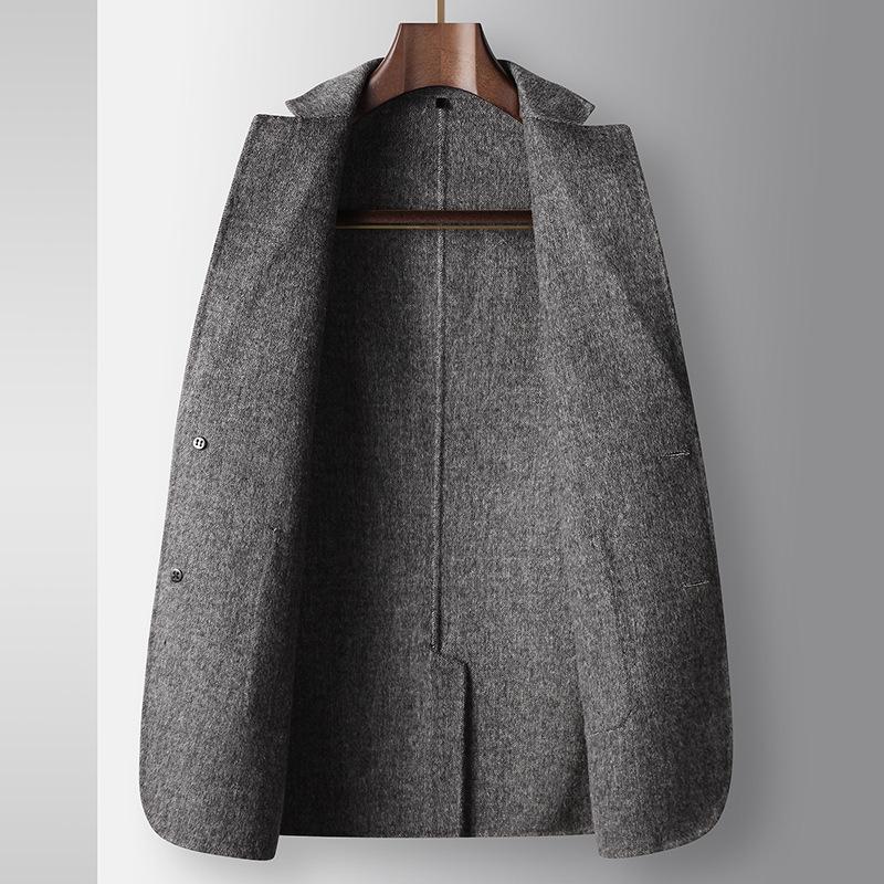 Осенне-зимняя шерстяная легкая роскошная деловая молодежная двусторонняя шерстяная теплая куртка