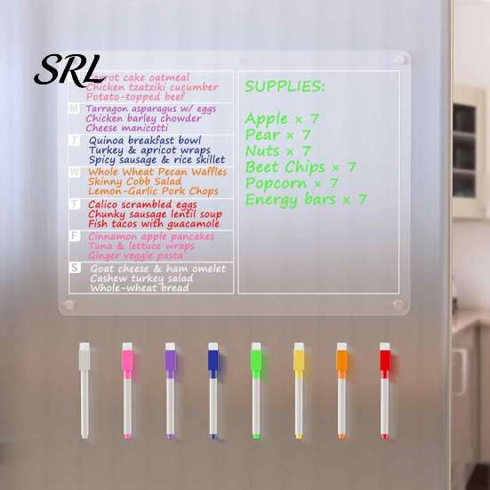 Magnetic Note Board for Metal Surfaces Acrylic Planning Board, Dry Erase Notepad Memo Fridge, Office Filing Cabinet Reminder Clear Monthly Weekly