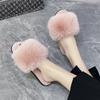 Fashion Ladies New Pink Slippers Mink Fur Simple Home Style Women's Slippers Material with Flat Bottom Fashion Women’s Shoes