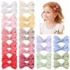 6pcs/set Girls Solid Color Bow Hair Clips Small Ribbon Bow Hairclip Elegant Fashionable Hair Clip Children Baby Hair Accessories