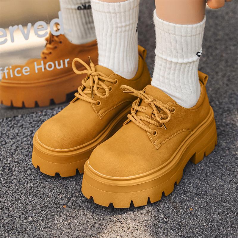 Fashion Shoes for Men Big Head Thick Sole Casual Derby Shoe Retro High Quality Fashion Comfor Versatile Man Leather Shoes Zapatos Hombre