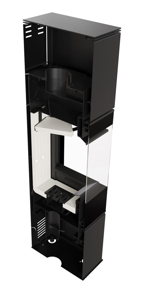 Дровяная стальная печь KRATKI REN/L правая Ø 150 7 кВт самозакрывающаяся дверца