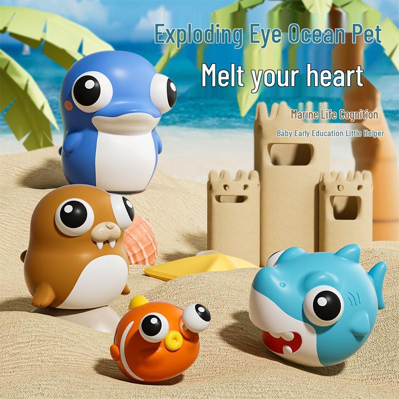 Акула для снятия стресса - Игрушка-сквиш с медленным отскоком, Глазастый Океанский Игрушечный Акула с Бесплатной Доставкой
