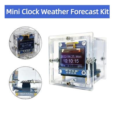 DC5V ESP8266 DIY электронный набор мини-часы WIFI сетевой прогноз погоды OLED-дисплей и подключение корпуса DIY пайка
