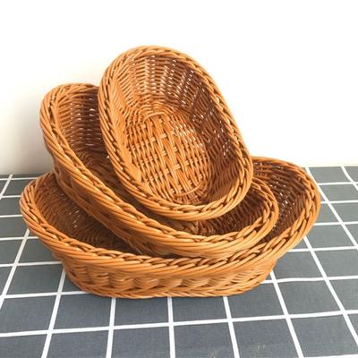 Имитация кухонной корзины для хранения из ротанга, овальная коробка для организации, подарочный поднос для хлеба