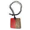 [R3222] - Red Brown 'Kilimanjaro' Resin Necklace - 80 Cm - 65x65 Mm