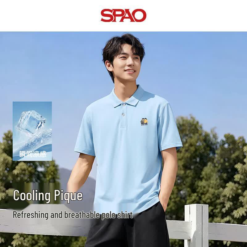 Мужская рубашка-поло SPAO с эффектом охлаждения и принтом мишек из пике