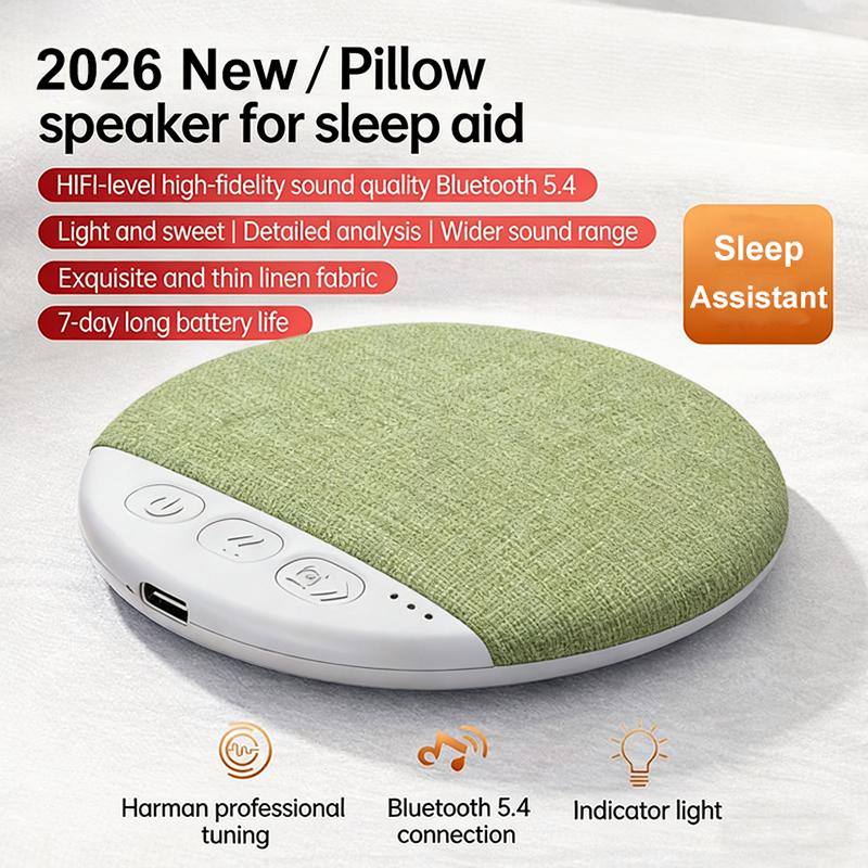 2026 New Wireless Pillow Speaker Bluetooth Sleep Aid Speakers With White Noise 30/60/90 Min 3 Level Timing Sleep Sound Equipment