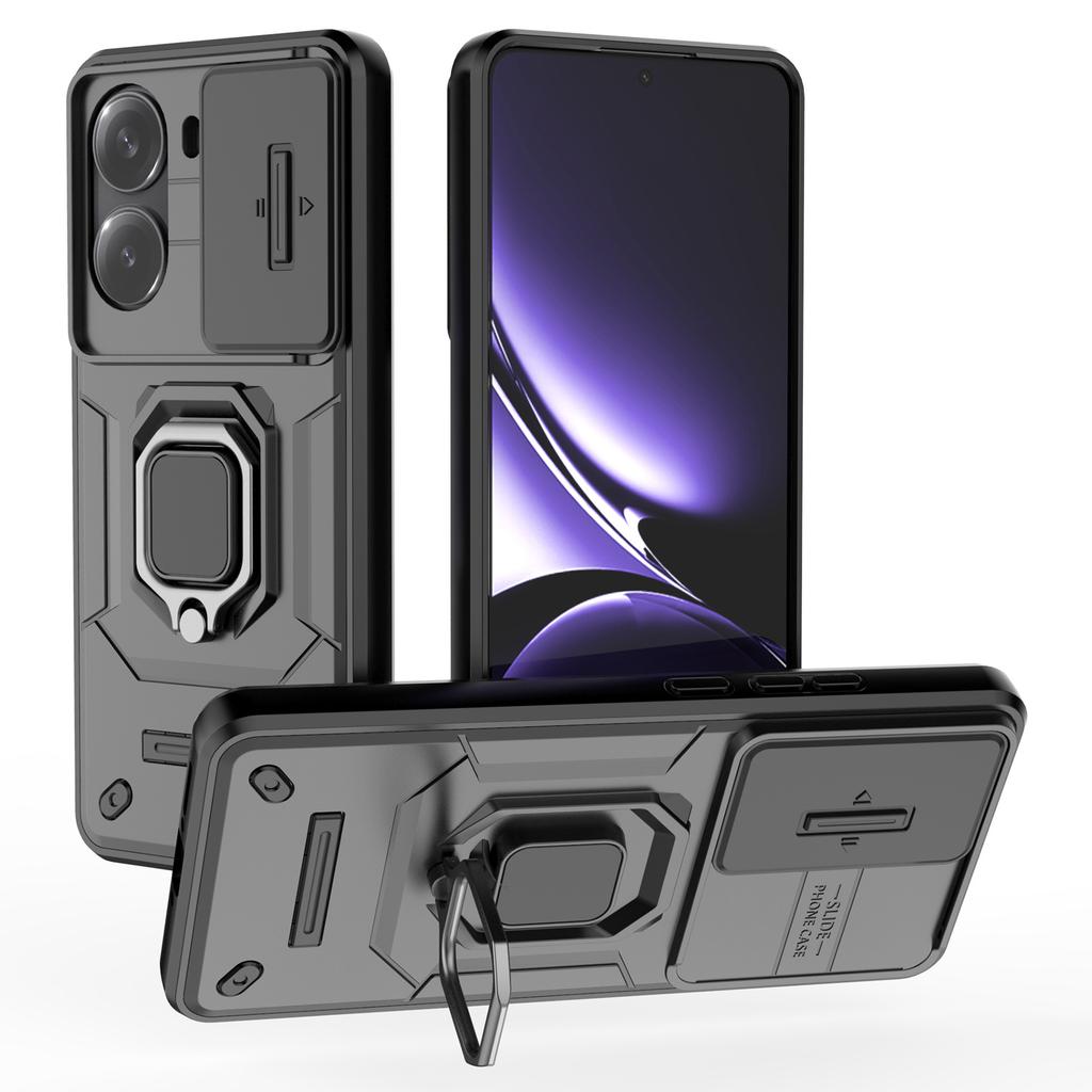 Для Xiaomi Poco X7 Pro 5G/Redmi Turbo 4 5G Чехол PC+TPU Подставка Защита телефона с крышкой для объектива