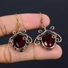 Garnet Jewelry, 999 Copper Wire Wrapped Earrings, Handmade Gemstone Jewelry Earrings For Memorial Day
