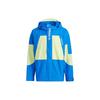 Originals Trefoil Logo Print Colorblock Woven Hooded Jacket Men Outerwear Blue H07079