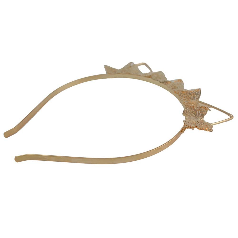 Gold Fashion Party Women Cat Ear Zinc Zinc Alloy Leaf Girl Hair Hoop Headband Tiara Hairband