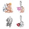 Позолоченные charms-браслеты с бусинами в виде крота, обнимающего сердце, для женщин, подходят для подвесок-charms, бусины для изготовления ювелирных изделий, подарок