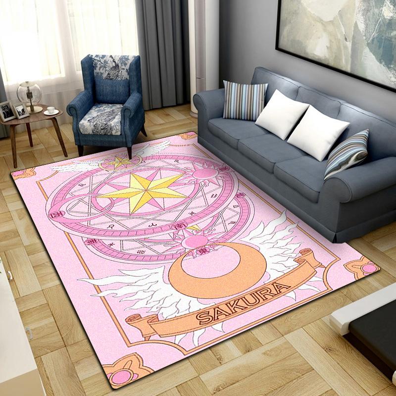 Anime Cardcaptor Sakura Washable Non-Slip Rug Carpet Larget Floor Mat Bedroom Home Decor LXRa19