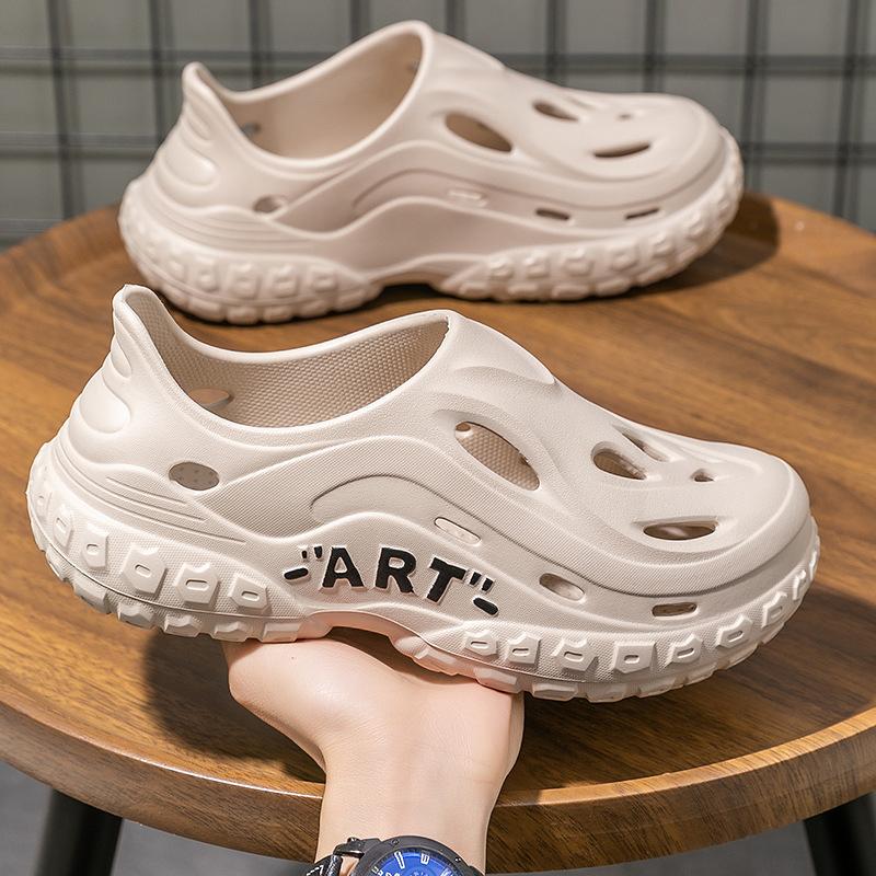 Отправлено одно изделие от имени других, шлепанцы с отверстиями, мужская летняя одежда, толстоподошвенные шлепанцы с закрытым носком, кокосовый спорт, уличная пляжная обувь.