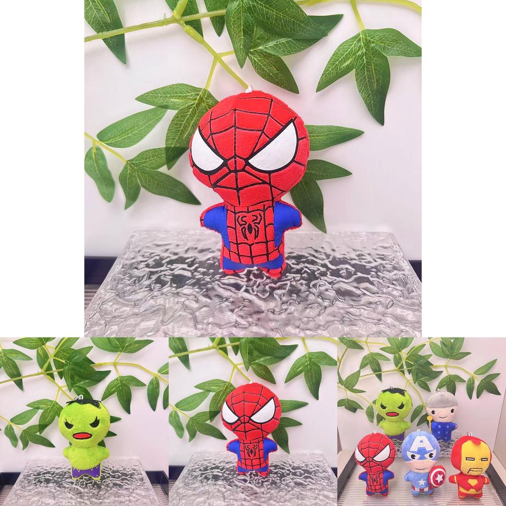 Плюшевая игрушка Marvel Avengers Человек-паук Мягкий брелок с дизайном Железного человека и Халка для детей