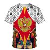Russia Men's T-shirts Casual Loose Round Neck Russian Flag Short Sleeved Tops Tees Men's Clothing Oversized T-shirt Streetwear
