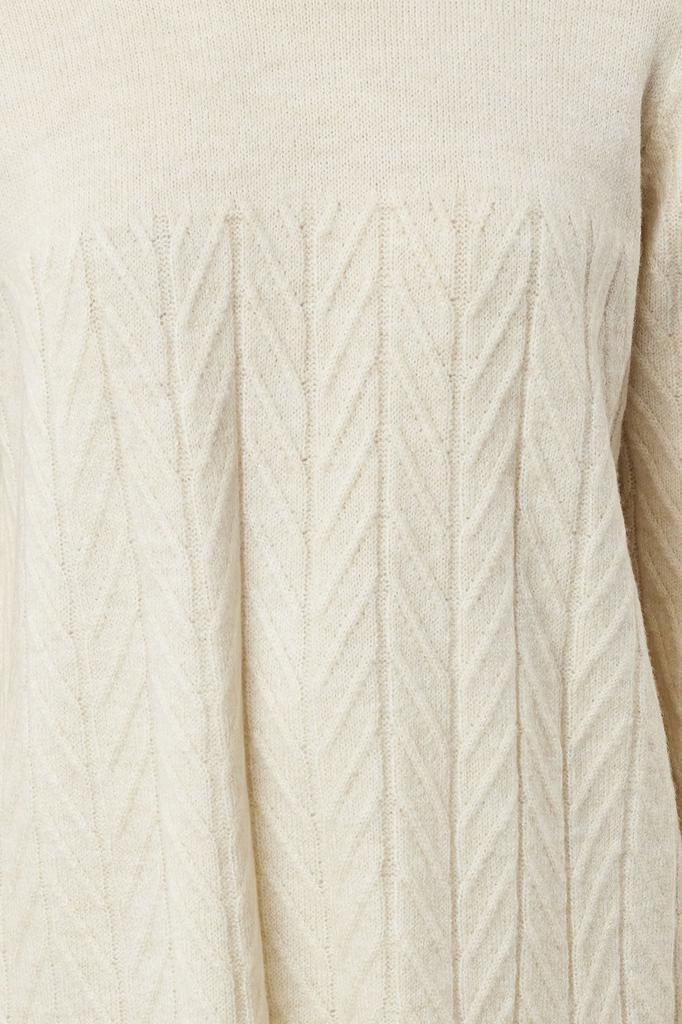 Women's Fashionable Stylish Hijab Sweater Stone Soft Textured Knitwear Zigzag Patterned Sweater