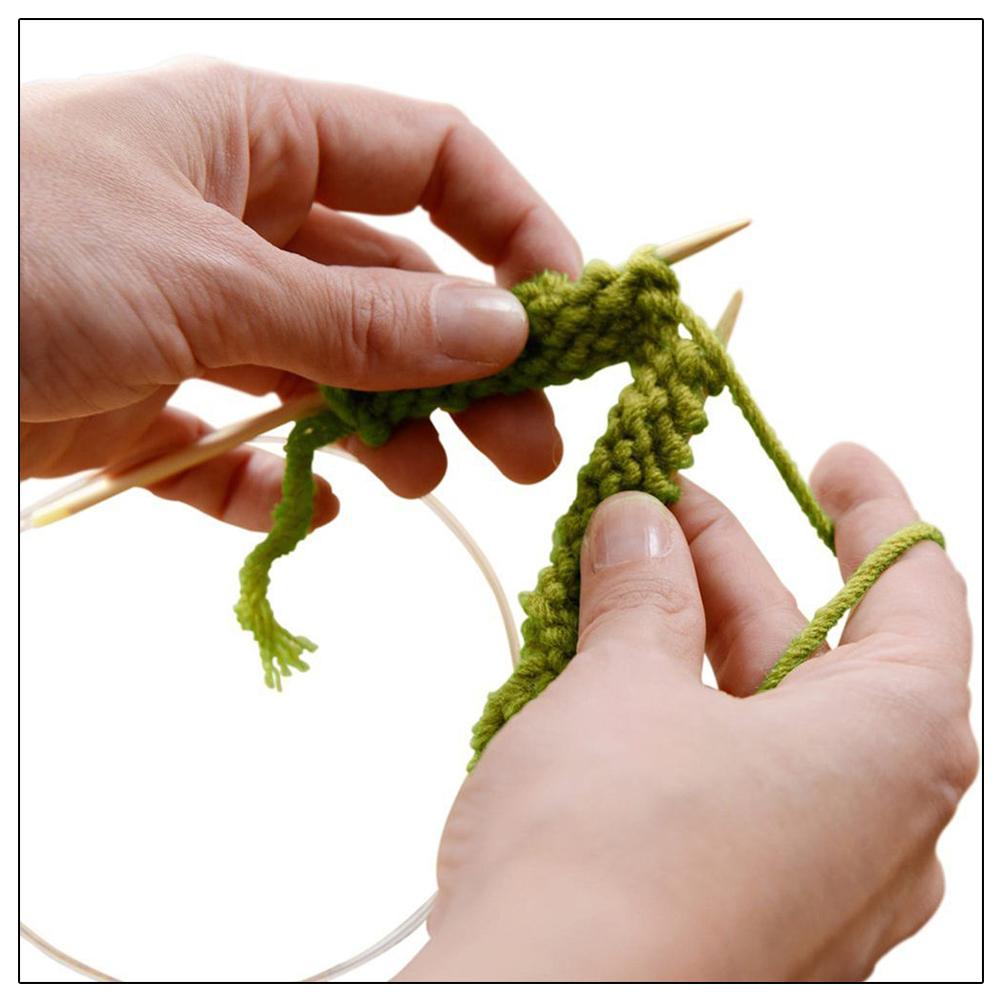 18 размеров круговых спиц 100 см набор крючков для вязания трубка бамбуковые спицы для вязания рукоделие круговые инструменты для шитья