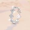 S925 Sterling Silver Ring for Women Moissanite Simple Four-leaf Clover Versatile Ring Engagement Diamond Ring Wedding Ring Gift for Girlfriend