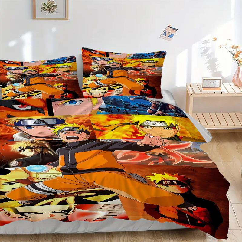 Uzumaki Naruto Adventures Print 3Pcs Bedding Setduvet Cover With 2 Bedropillowcase Home Birthday Gift