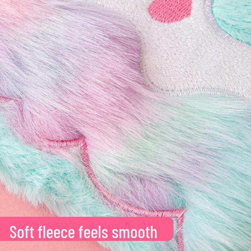 Плюшевый блокнот «Единорог» формата А5: Цветные макароны, Дневник для девочек, Справочник по комиксам для школьников, Беспроводной клеевой переплет