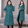 Одежда из хлопка среднего возраста, женская, средней и длинной длины, облегающая, утолщенная, модная корейская версия теплого и тонкого зимнего пальто