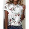Летняя новинка 3D Цветочный цветочный принт футболка Птицы Графические футболки Женская мода Harajuku Короткие рукава Топы Одежда Футболки