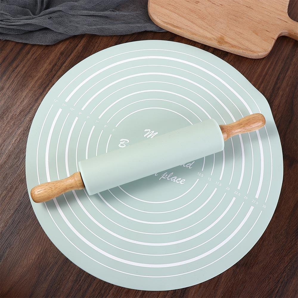 2 шт./набор со шкалой Скалка Коврик для теста набор Силиконовый коврик для теста Форма для выпечки Подушечка для замешивания Тесто