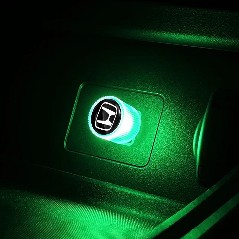 2025 Car New Honda 1Pcs USB Car LED Light Auto Interior Atmosphere Light Emblem For Honda Jazz City Civic Inspire Accord FIT HRV