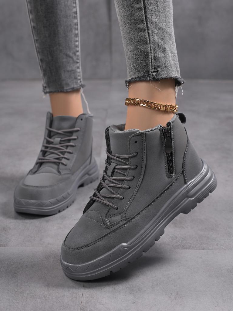 Женские кроссовки Весна Новые Кожа Нескользящие Круглый носок Женская обувь Повседневная женская обувь