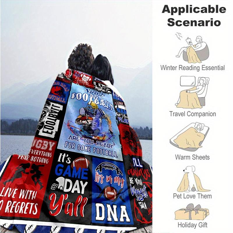 Life Is Full Of Football Shawl Blanket Personalized Name Option Soft Comfortable Stylish For Bedroom Bed Sofa Office Camping Warming Perfect Gift For