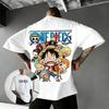 Футболка с графическим принтом Аниме One Piece Луффи Мужская Женская 2026 Лето Хлопок Короткий Рукав Повседневная Уличная Одежда Свободный Крой Круглый Вырез