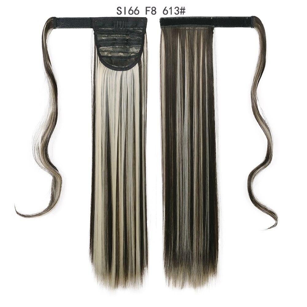 LISI HAIR Long Straight Wrap Around Clip In Ponytail Hair Extension Heat Resistant Synthetic Pony Tail Fake Hair