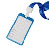 Company Factory Work ID Card Holder Metal Aluminum Alloy Vertical Name ID Card Badge Holder With Neck Straps Lanyard