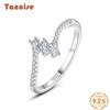 Tancise Classic 925 Sterling Silver  Zircon Ring Ladies Jewelry Wedding Promise Party Gift