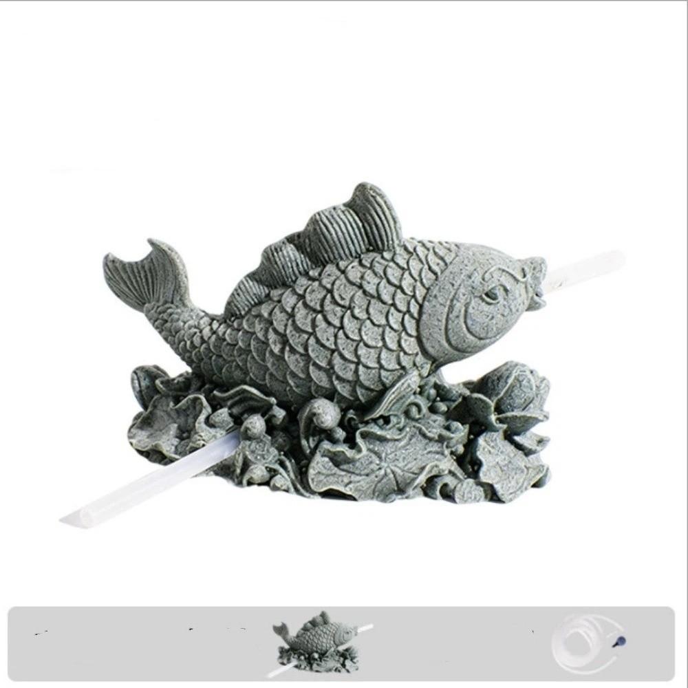 with Air Tube Fish Tank Lotus Aerator Realistic Oxygen Pump Decoration Fish Tank Landscape