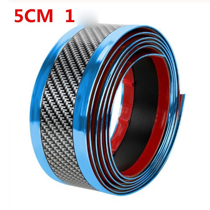 Automobile Door Strip 3PC Bumper Carbon Fiber Pattern Universal Modification Pedal Anti-Collision Door Edge Protector Sticker Anti-Stepping Trim