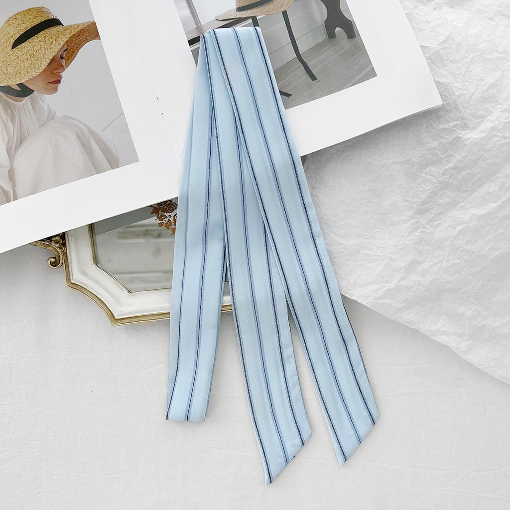 Commuter Striped Small Silk Scarf Women'S Thin And Narrow Strip Pointed Corner Scarf Versatile Bag Shirt Ribbon Streamer Headband